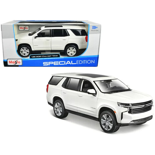 Maisto 1:26 2021 Chevrolet Tahoe Diecast Model Car White 31533