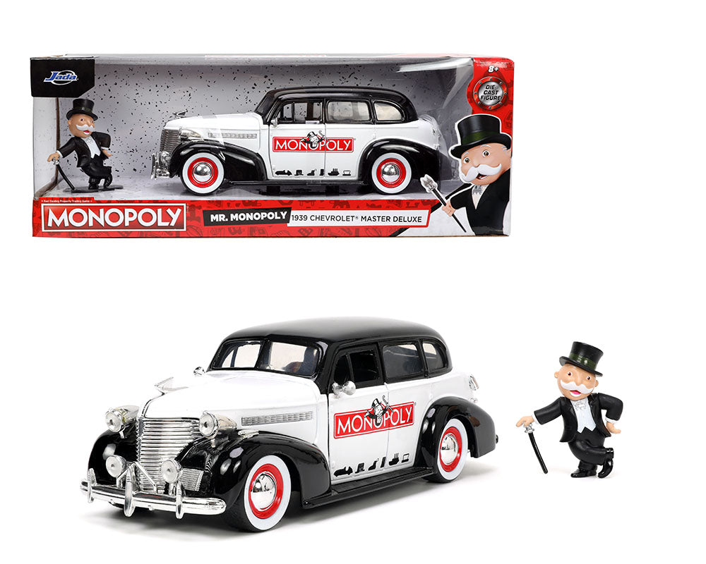 Jada 1:24 Hollywood Rides 1939 Chevy Master Deluxe w/ Mr Monopoly 33230 Diecast