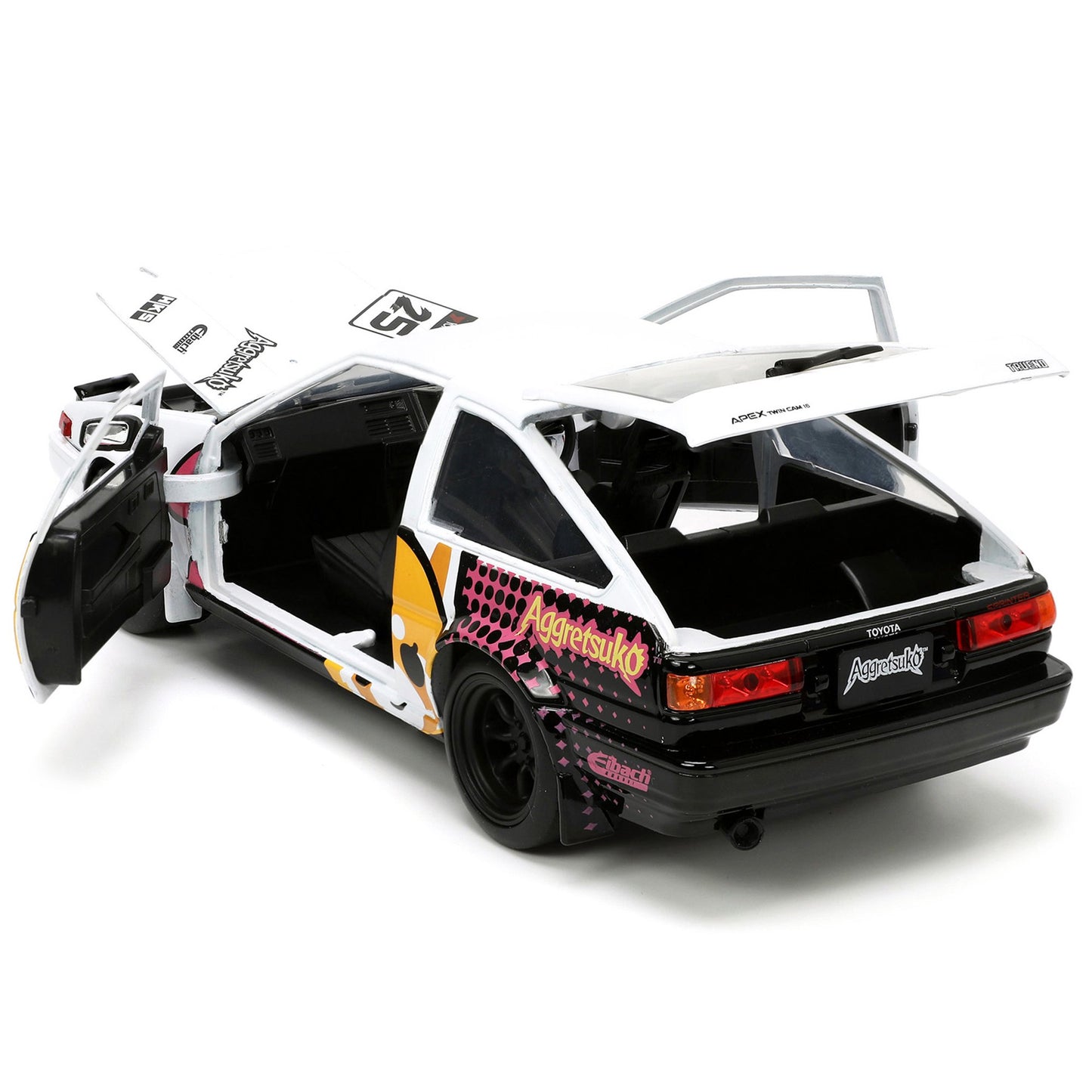 Jada 1:24 Hollywood Rides 2022 Sanrio Aggretsuko 1986 Toyota Trueno (AE86) Diecast