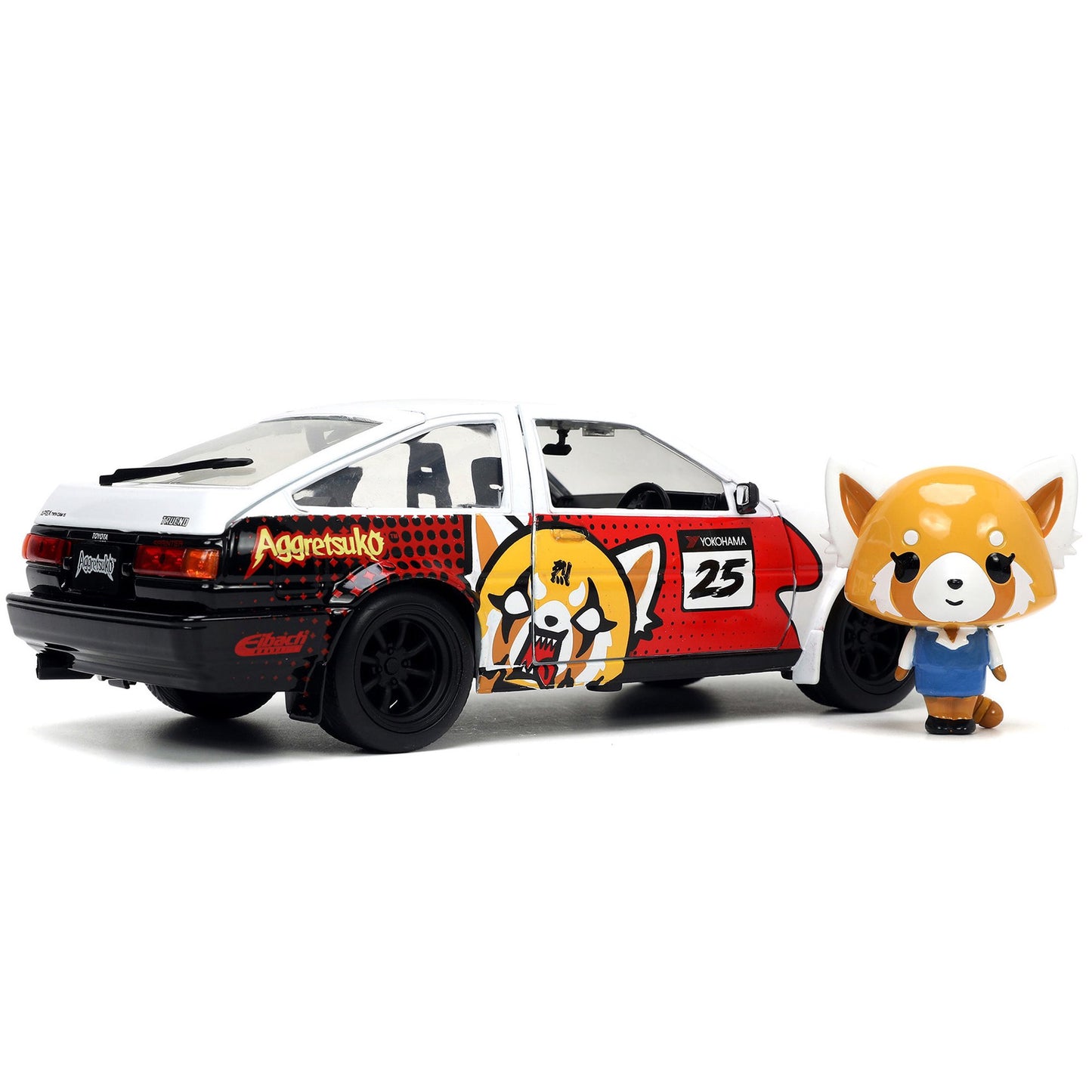 Jada 1:24 Hollywood Rides 2022 Sanrio Aggretsuko 1986 Toyota Trueno (AE86) Diecast