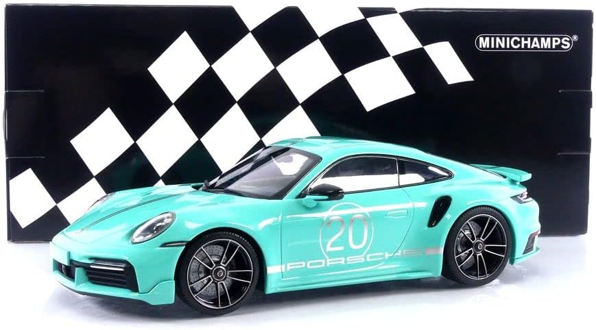 MiniChamps 1:18 2021 Porsche 911 TURBO S SPORTDESIGN #20 GREEN DIECAST 155069175