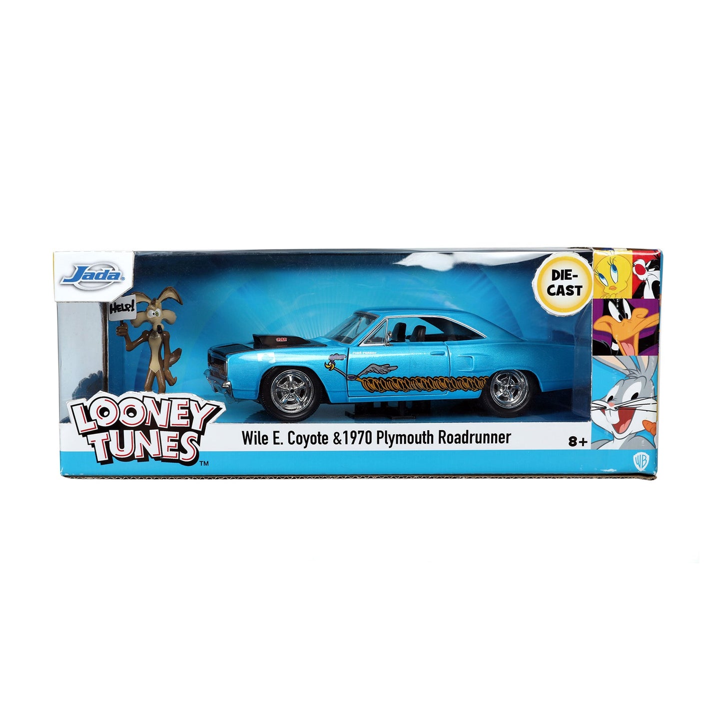 Jada 1:24 Looney Tunes 1970 Plymouth Road Runner with Wile E Coyote Blue 32038