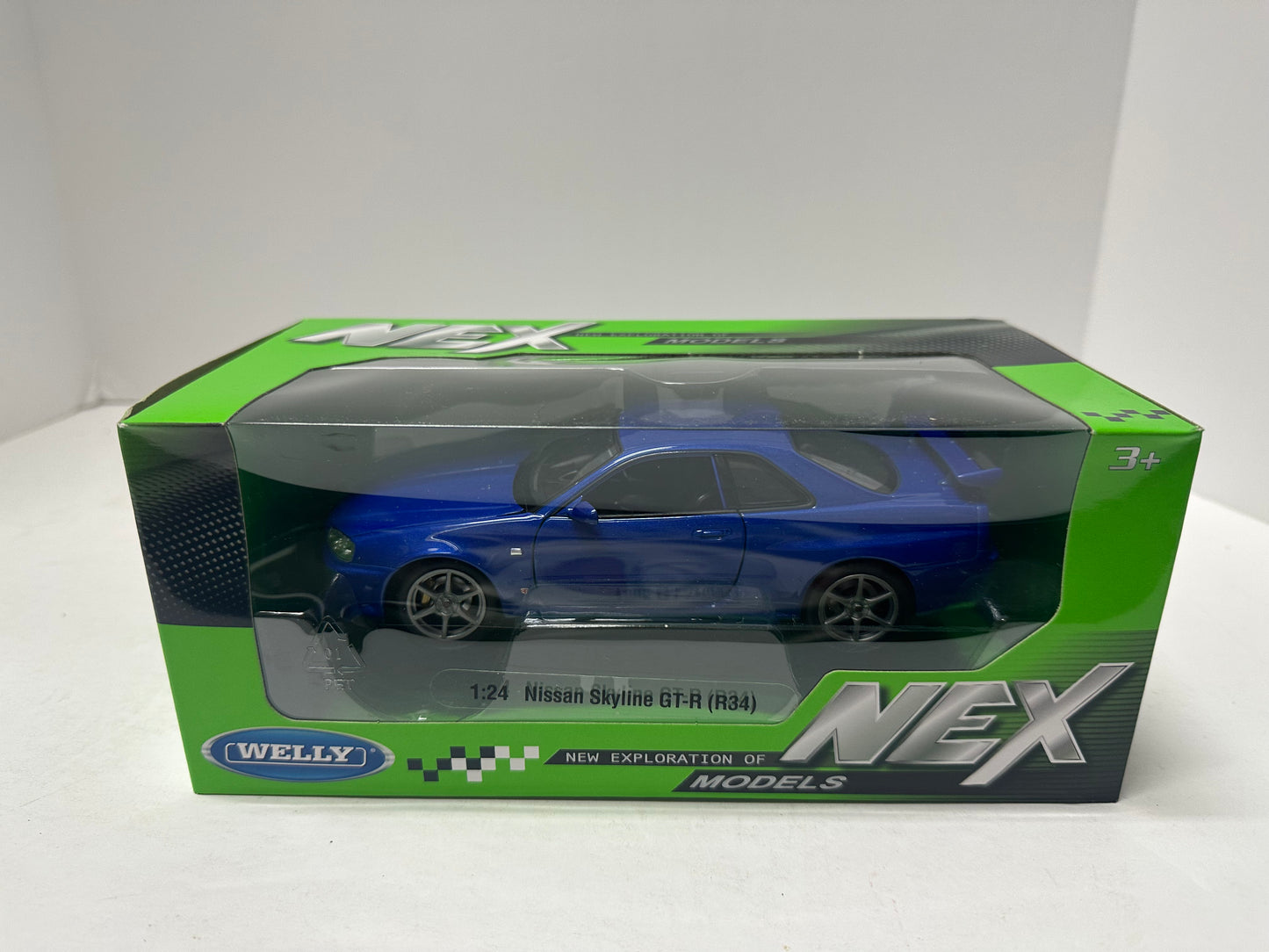 Welly 1:24 NISSAN SKYLINE GT-R (R34) RHD Blue  DIECAST 24108.BU