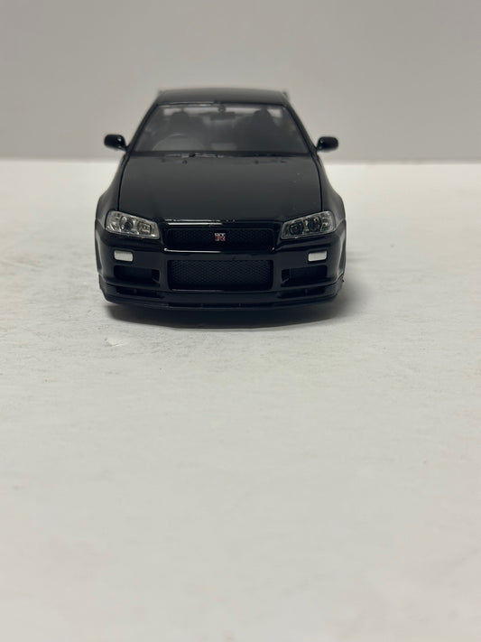 Welly 1:24 NISSAN SKYLINE GT-R (R34) RHD Black DIECAST  24108BK