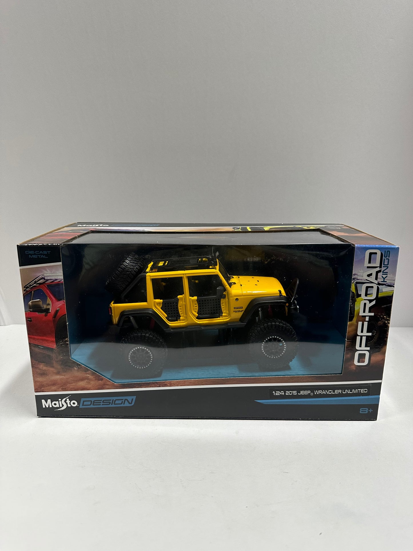 Maisto Design 1:24 2015 JEEP WRANGLER UNLIMITED OFF ROAD KINGS Yellow Diecast