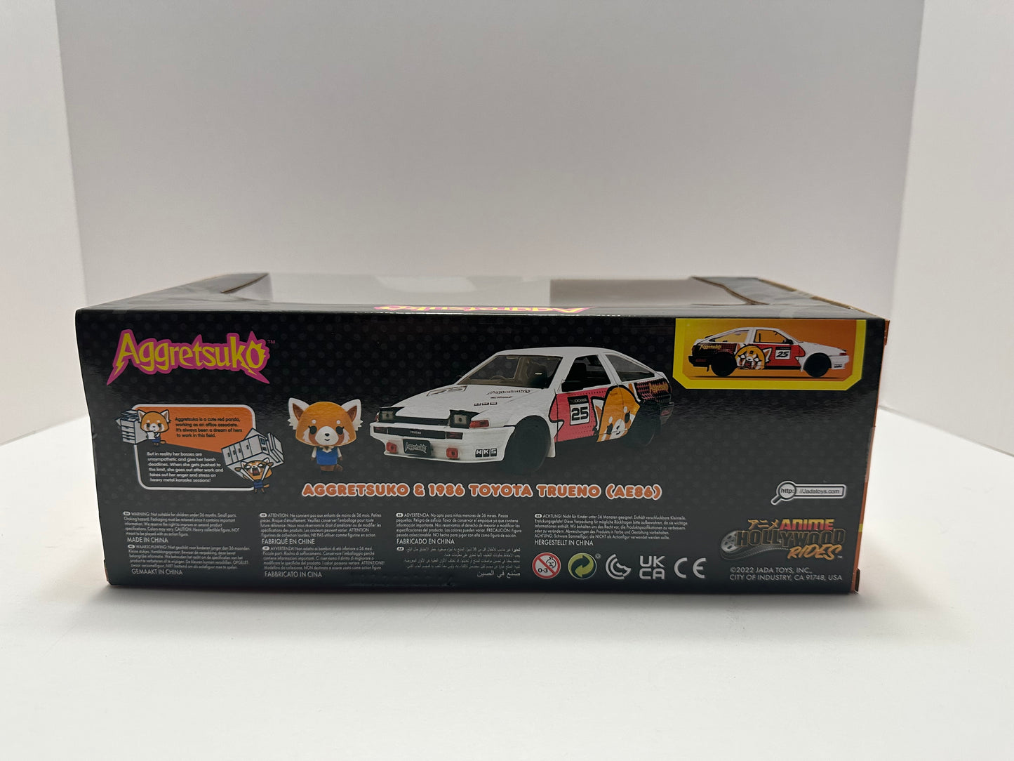 Jada 1:24 Hollywood Rides 2022 Sanrio Aggretsuko 1986 Toyota Trueno (AE86) Diecast