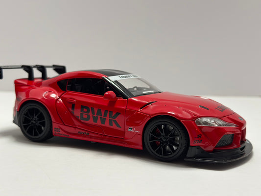 1:22 2022 Toyota Supra GR Liberty Walk With LED Headlight and TAIL LIGHT Diecast Red