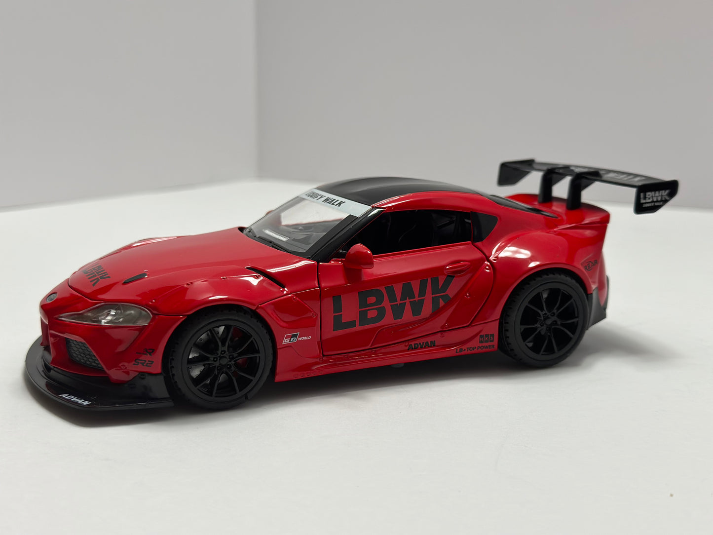 1:22 2022 Toyota Supra GR Liberty Walk With LED Headlight and TAIL LIGHT Diecast Red