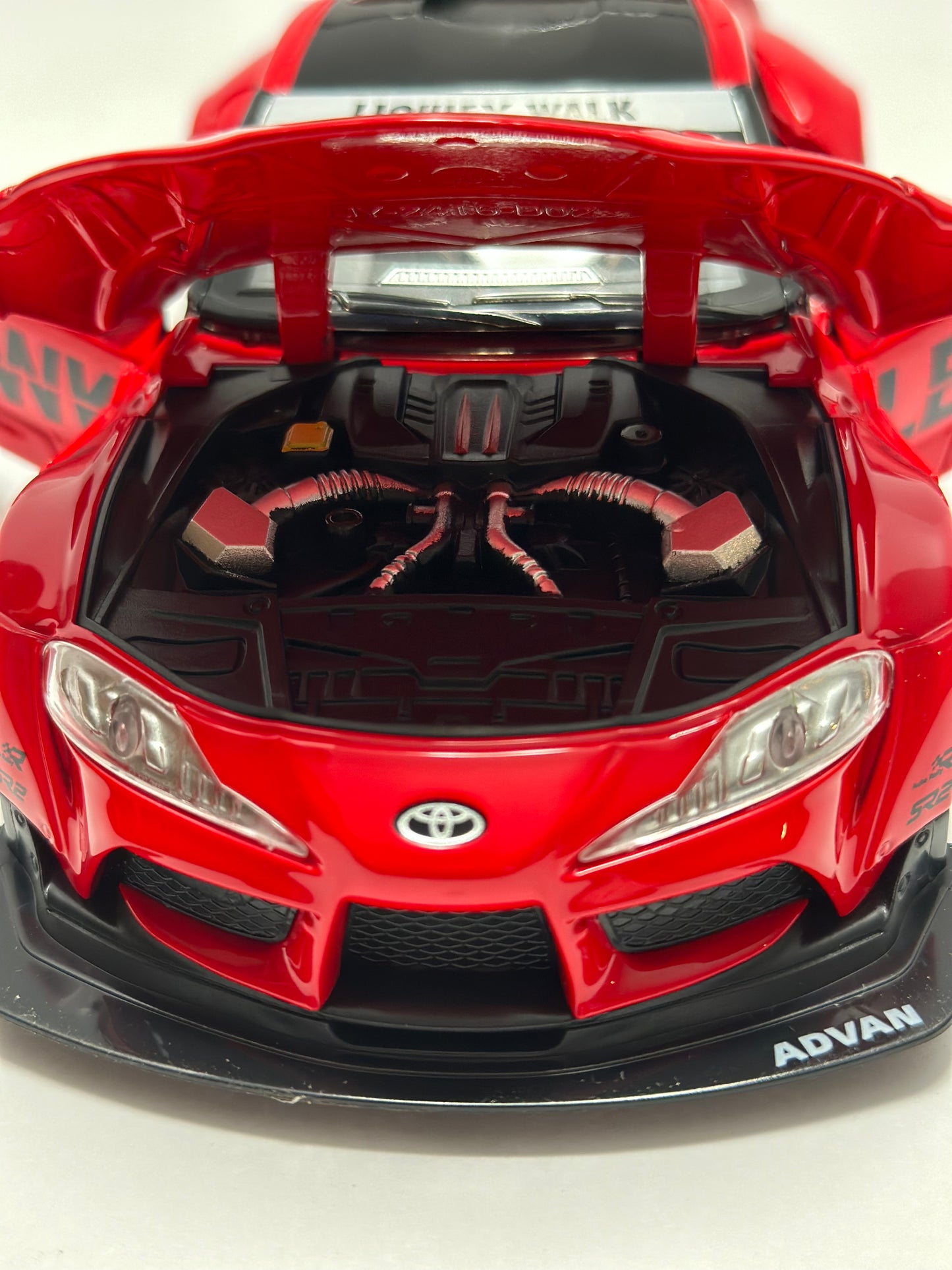 1:22 2022 Toyota Supra GR Liberty Walk With LED Headlight and TAIL LIGHT Diecast Red