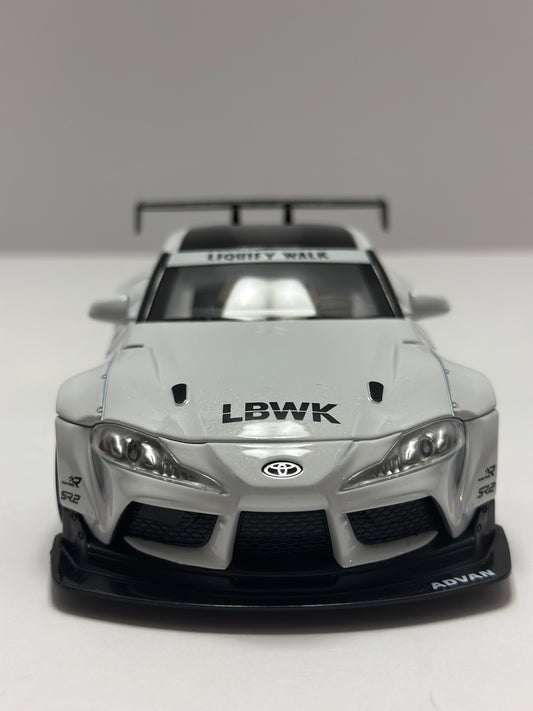 1:22 2022 Toyota Supra GR Liberty Walk With LED Headlight & TAIL LIGHT Diecast White