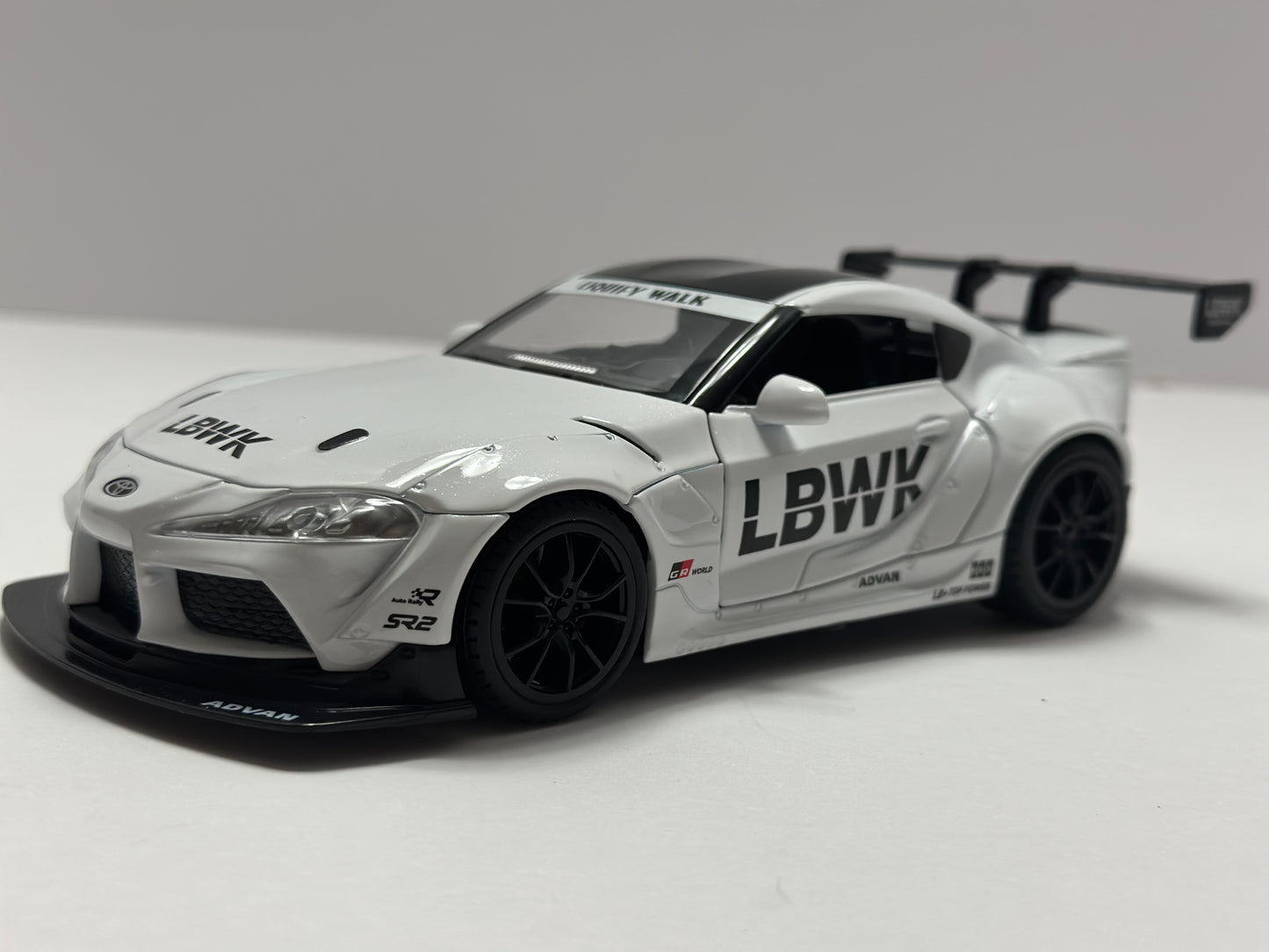 1:22 2022 Toyota Supra GR Liberty Walk With LED Headlight & TAIL LIGHT Diecast White