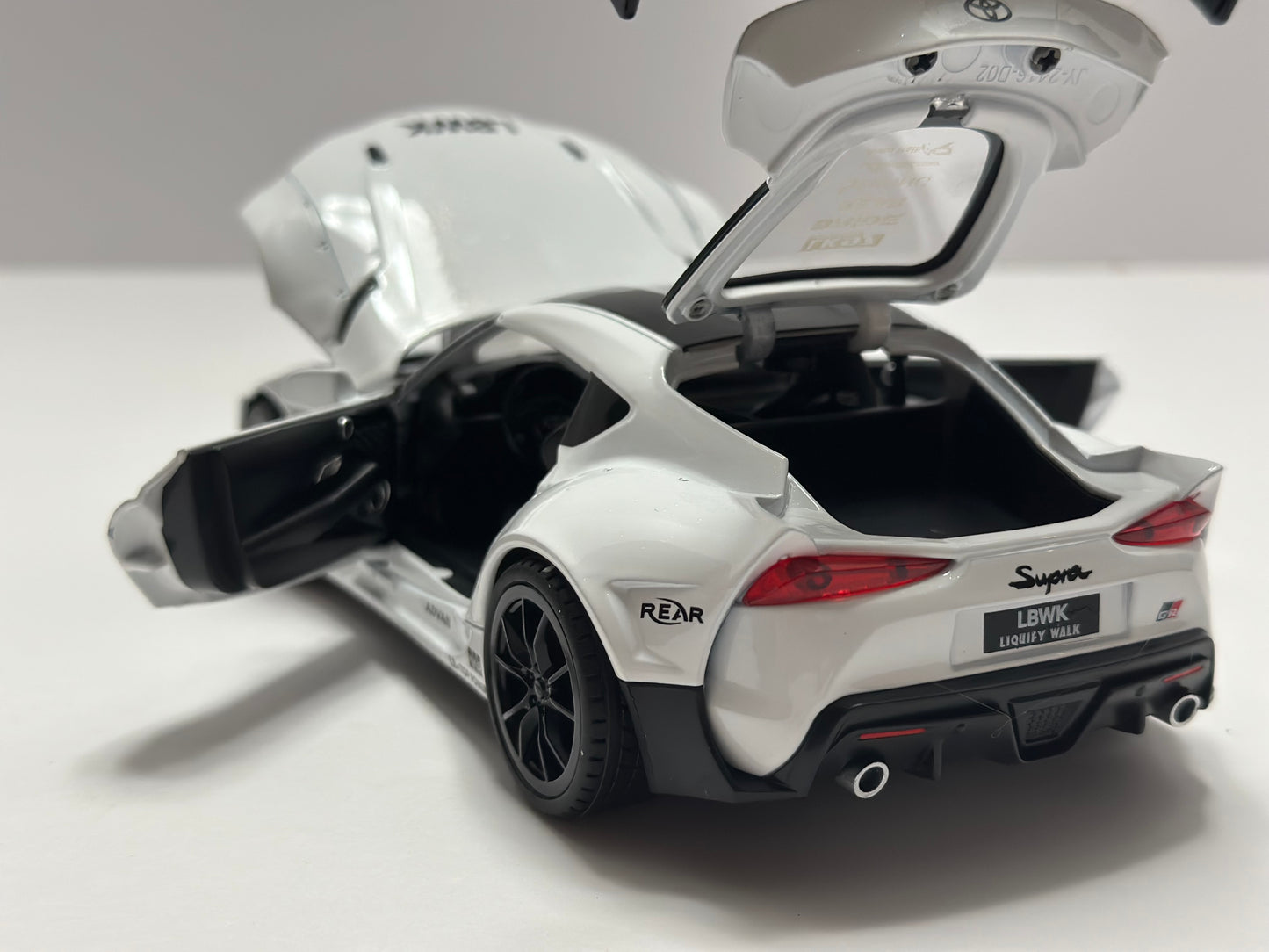 1:22 2022 Toyota Supra GR Liberty Walk With LED Headlight & TAIL LIGHT Diecast White