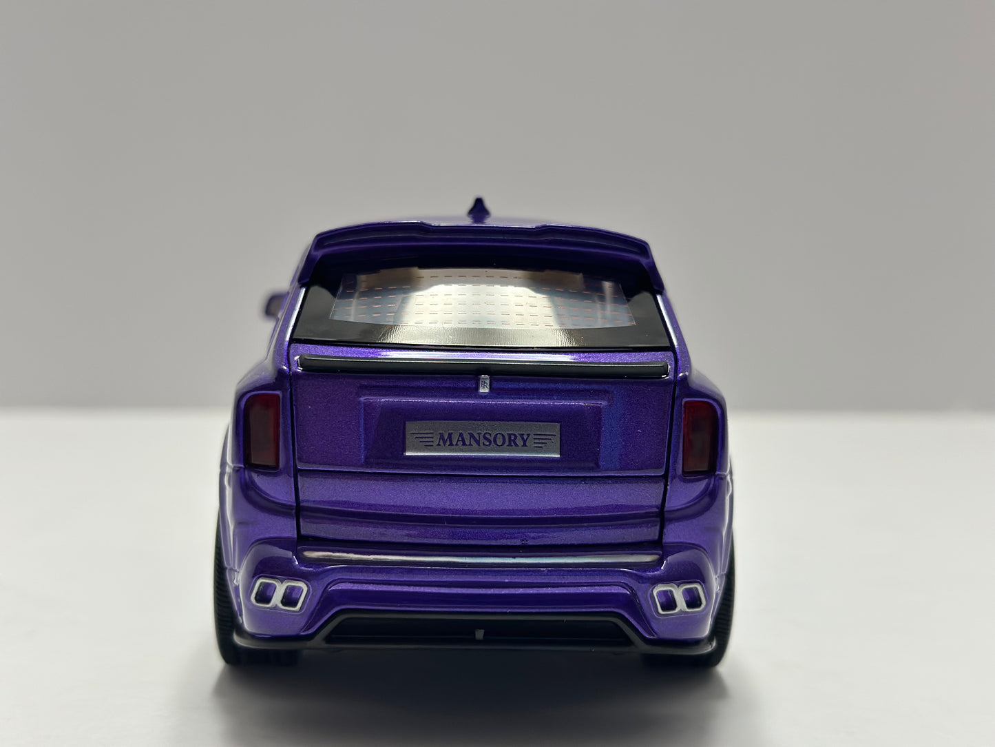 1:24 Rolls-Royce Cullinan Mansory Diecast LED HEADLIGHT & TAILLIGHT Purple Diecast