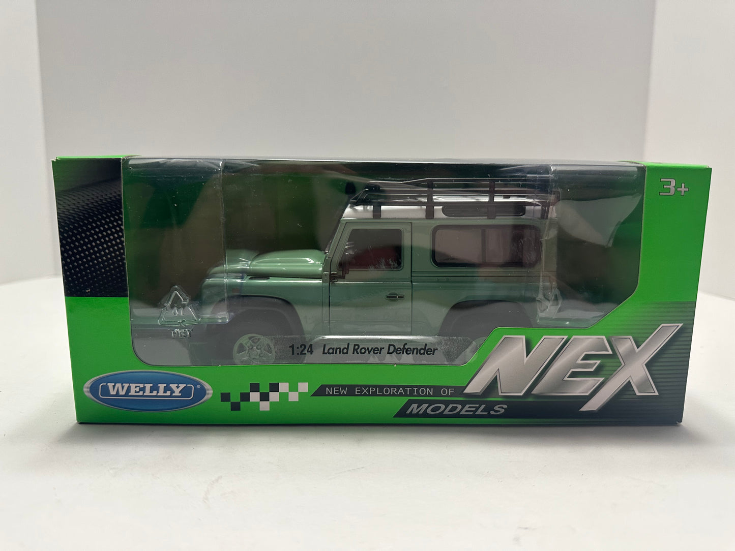 WELLY 1:24 LAND ROVER DEFENDER GREEN ROOF RACK SNORKEL Diecast