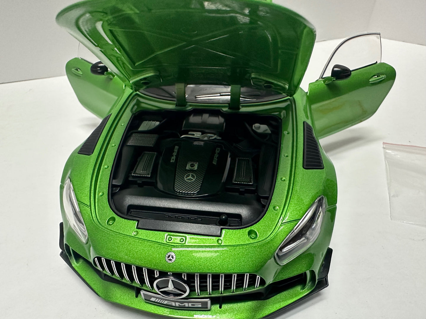 1:18 Mercedes-Benz GT-R Diecast Green Metal with LED lights.