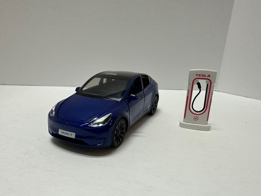 1:24 Tesla Model Y Diecast With Headlight & Taillight LED Blue