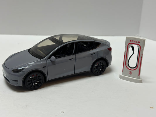 1:24 Tesla Model Y Diecast With Headlight & Taillight LED Gray