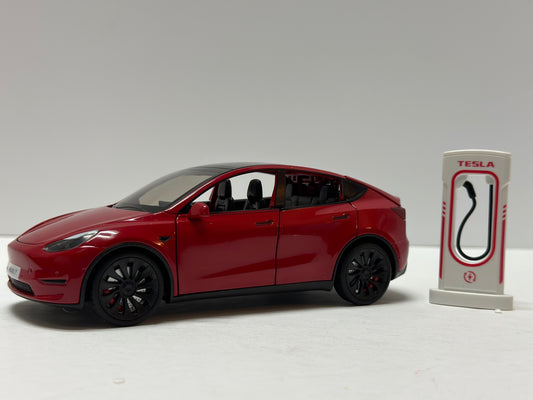 1:24 Tesla Model Y Diecast With Headlight & Taillight LED Red