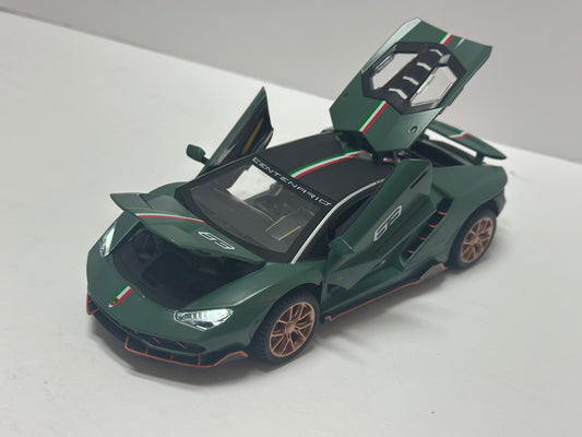 1:24 Lamborghini Centenario Diecast With Headlight & Taillight LED Matt Green