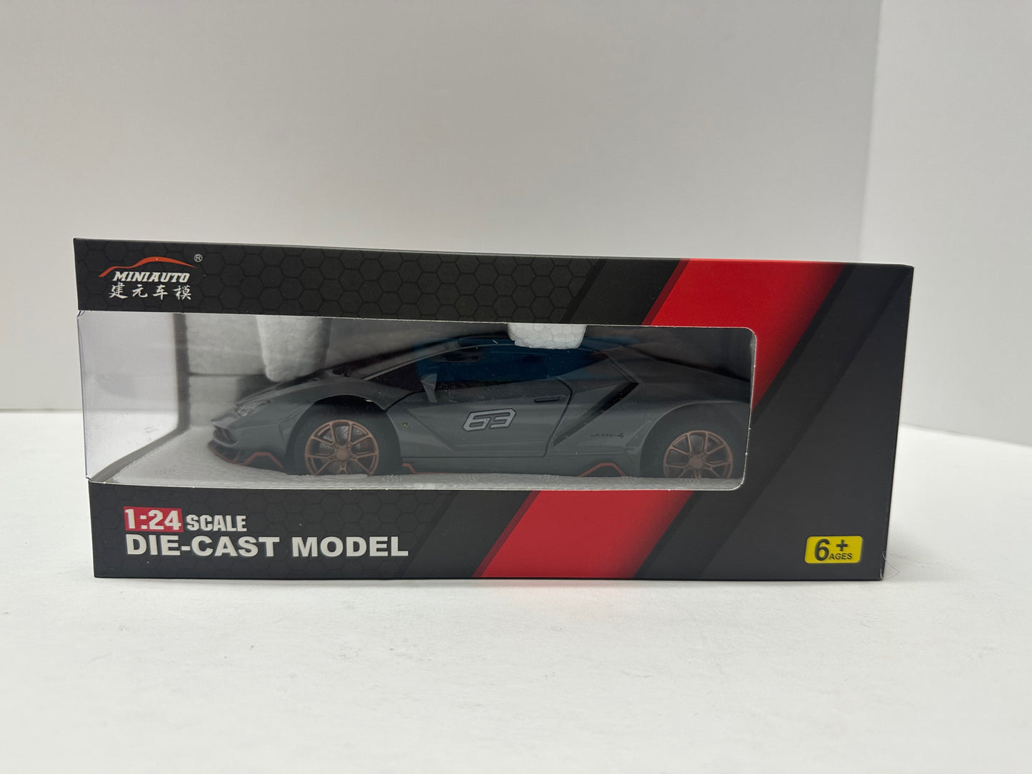 1:24 Lamborghini Centenario Diecast With Headlight & Taillight LED Gray