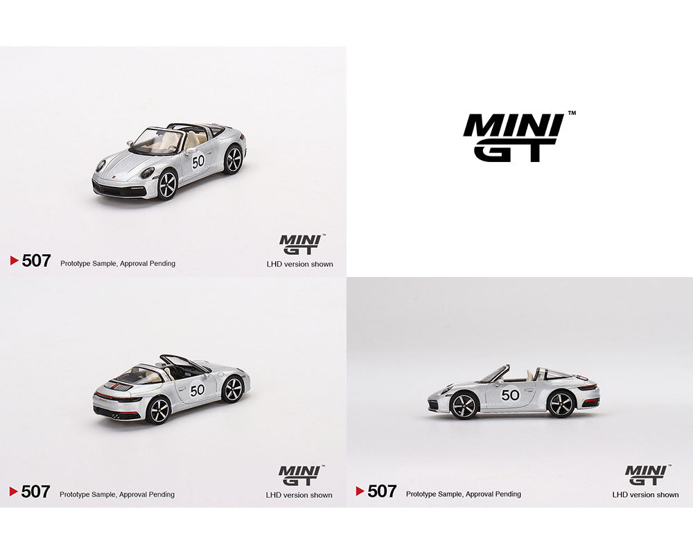 Mini GT 1:64 Porsche 911 Targa 4S Heritage Design Edition (GT Silver Metallic)