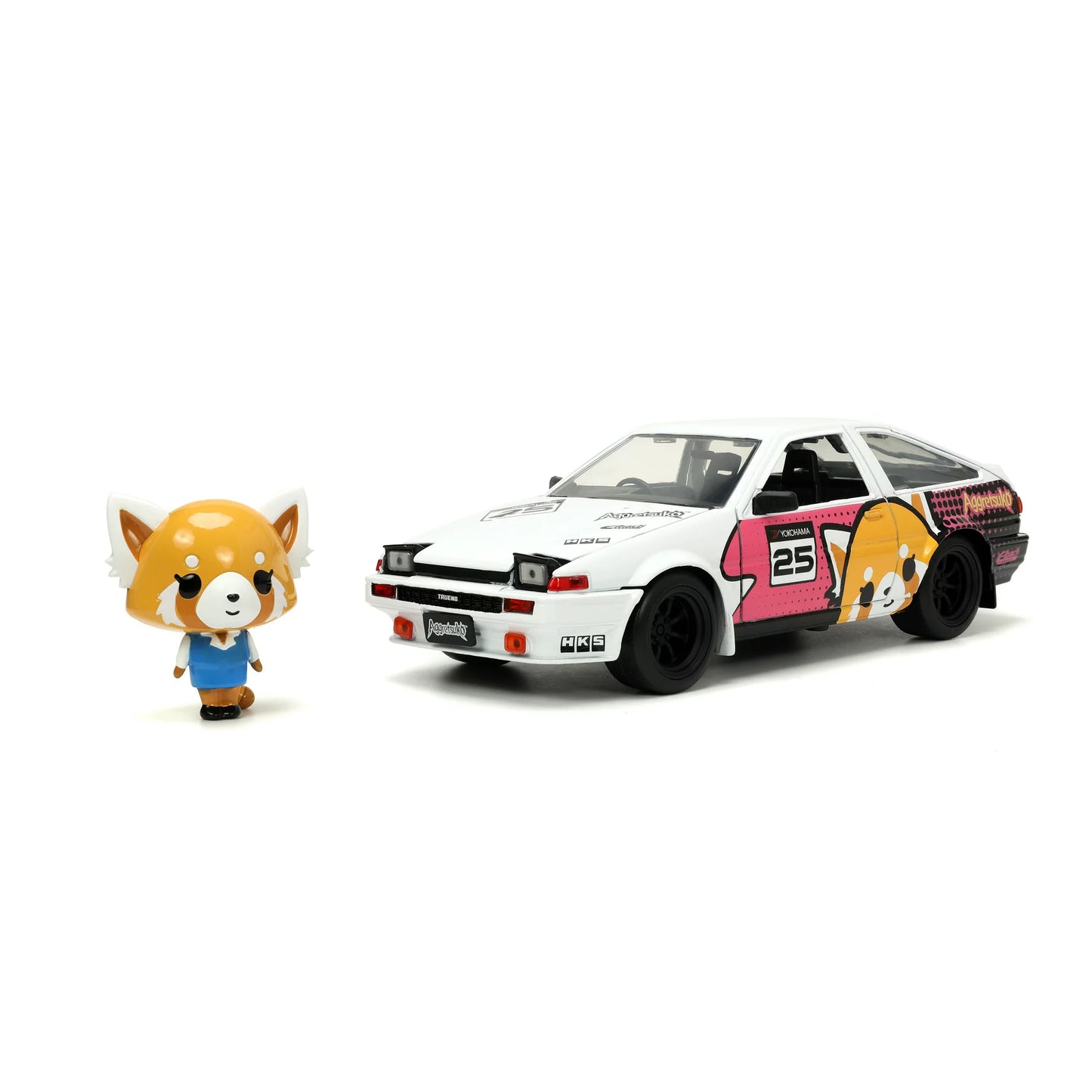 Jada 1:24 Hollywood Rides 2022 Sanrio Aggretsuko 1986 Toyota Trueno (AE86) Diecast