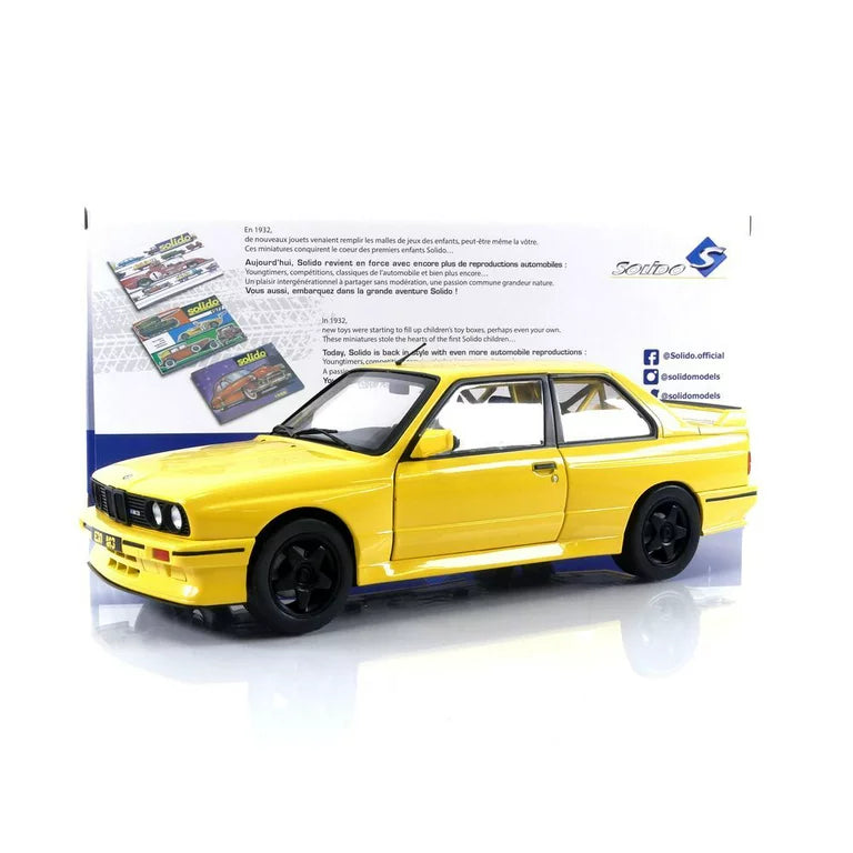 Solid 1:18 1990 BMW M3 E30  “STREET FIGHTER”DAKAR YELLOW S1801513