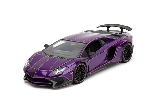 Jada 1:24 Pink Slips Lamborghini Aventador SV Purple Diecast Model Car New 34656