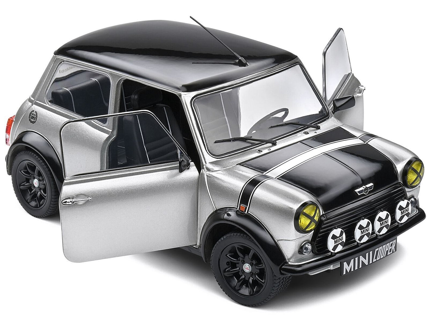 Solido 1:18 1998 Mini Cooper Sport Silver Metallic Black Hood and Top Diecast