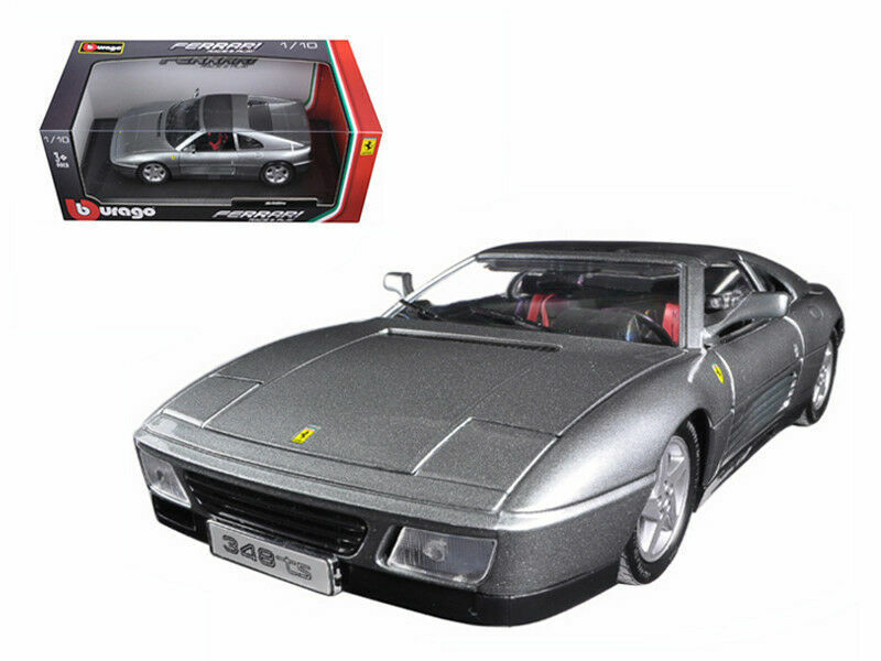 Bburago 1:18 Gray Ferrari 348 TS Racing & Play Diecast Model Car 18-16006GRY