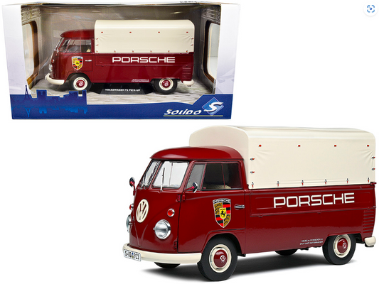 Solido 1:18 1950 Volkswagen T1 Pickup Truck Camper Porsche Service Diecast