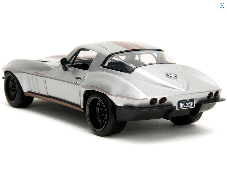 JADA Bigtime Muscle 1:24 Chevrolet Corvette 1966 Jada Silver Metallic