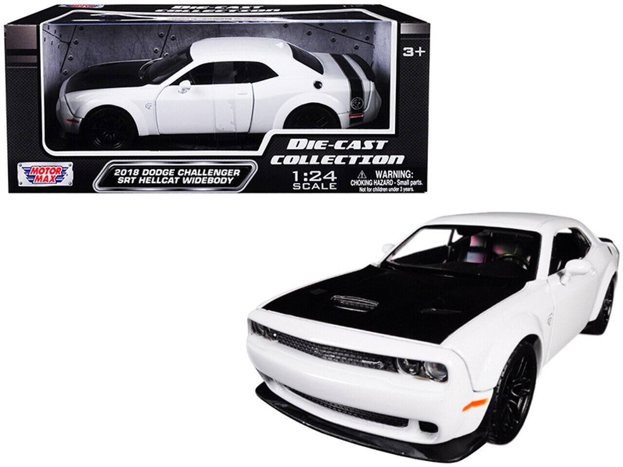 MotorMax 1:24 2018 Dodge Challenger SRT Hellcat WideBody Diecast White