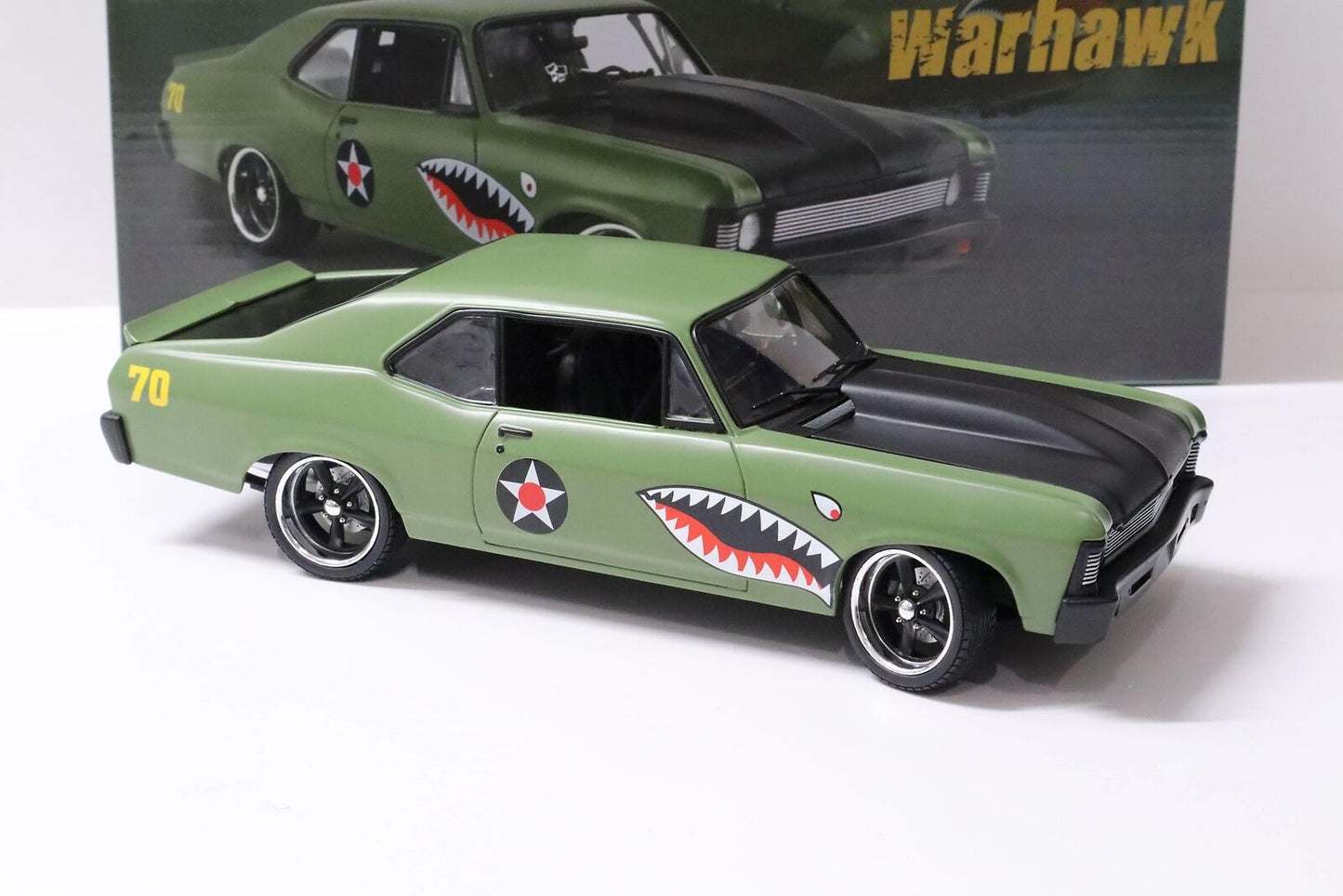 1:18 GMP 1970 Chevrolet Nova Street Fighter Coupe Warhawk Green/Black GMP-18957-B