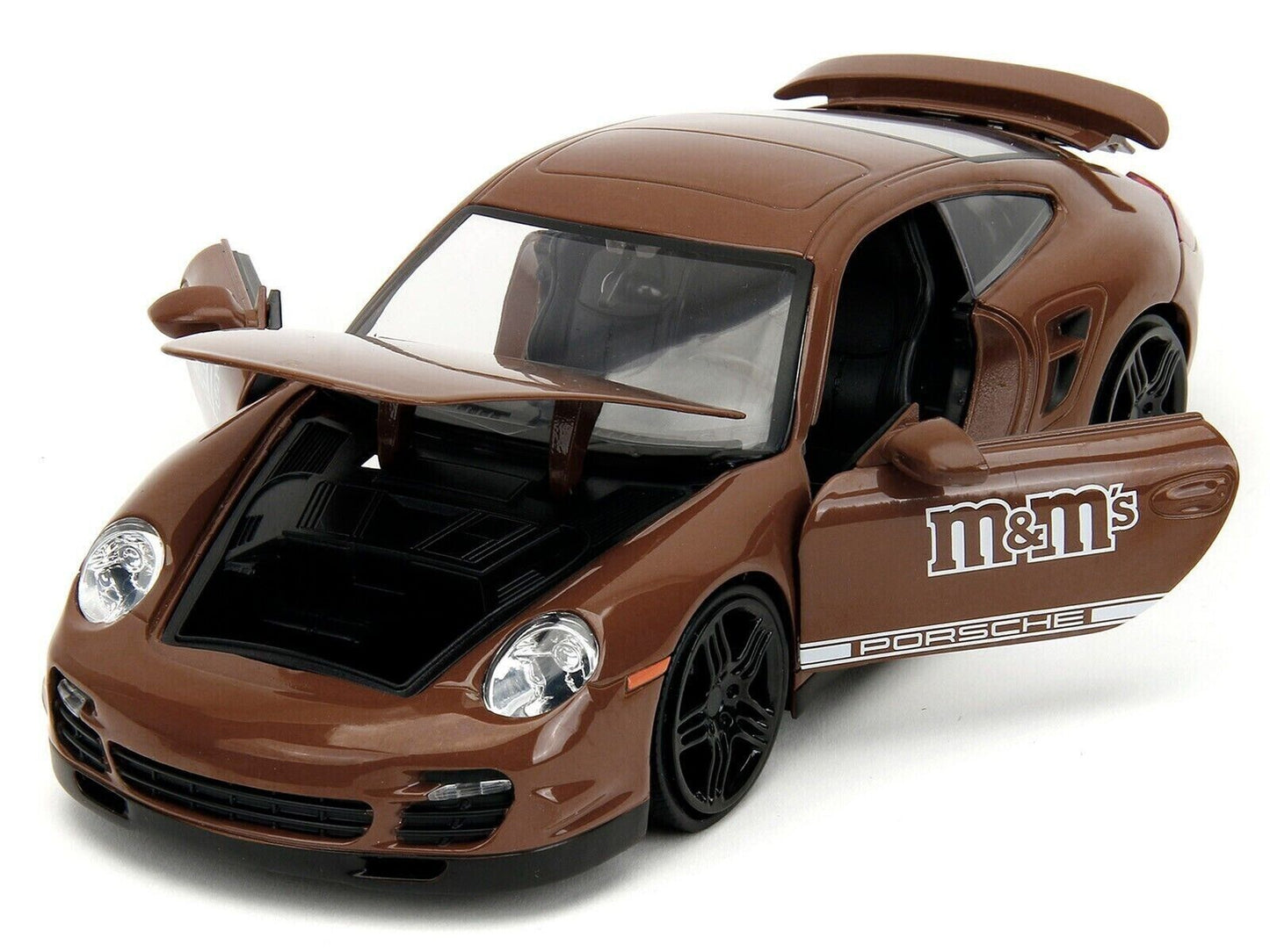 JADA 1:24 PORSCHE 911 TURBO & BROWN M&M FIGURE Diecast