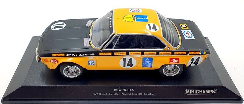 MINICHAMPS 1:18 BMW 2800 CS #14 WINNER 24H OF SPA 1970 LTD ED 564 PCS  155702714