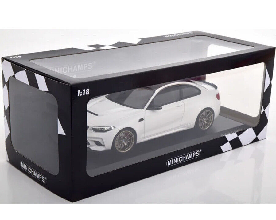 2020 BMW M2 CS WHITE W/ GOLD WHEELS 1:18 DIECAST MODEL CAR MINICHAMPS 155021020