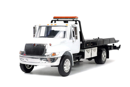 Jada 1:24 International DuraStar 4400 Flatbed Tow Truck White Diecast