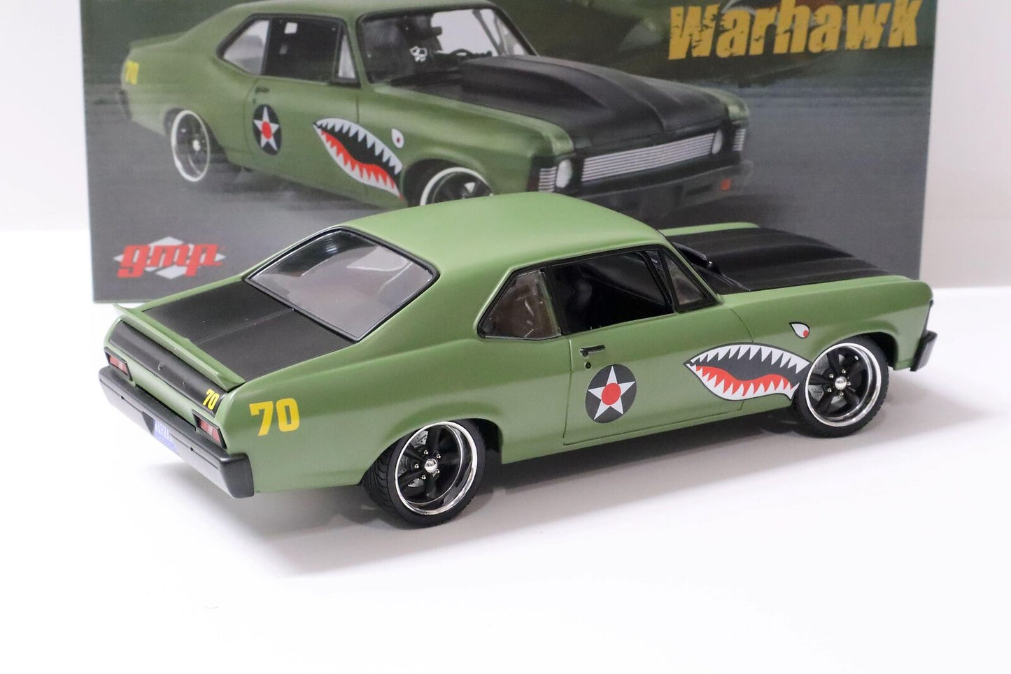 1:18 GMP 1970 Chevrolet Nova Street Fighter Coupe Warhawk Green/Black GMP-18957-B