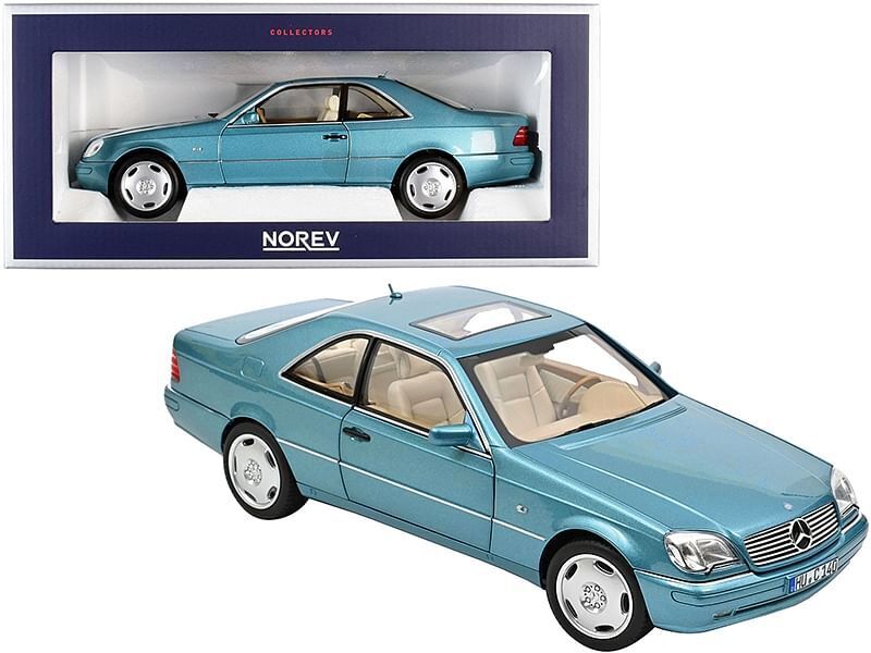 Norev 1:18 1997 MERCEDES-BENZ CL600 Coupe BLUE Metallic Diecast 183448