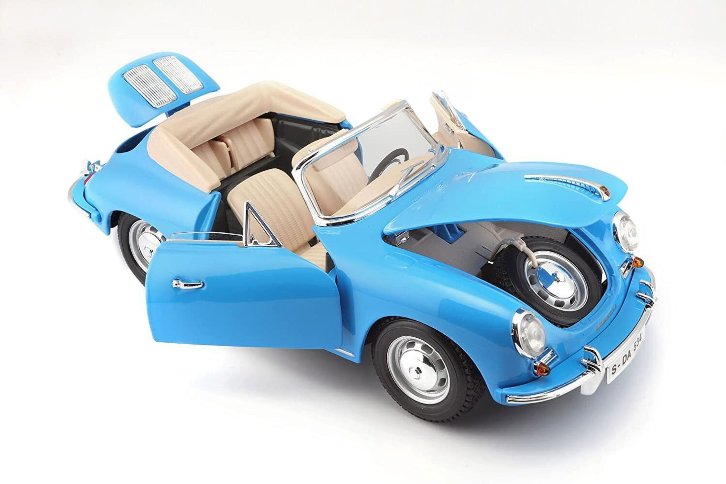 Bburago 1:18 Scale 1961 Porsche 356B Cabriolet Diecast Vehicle Blue