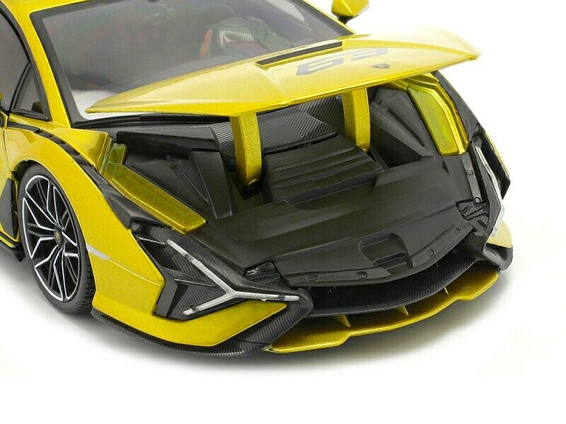 BBurago 1:18 LAMBORGHINI SIAN FPK37 HYBRID #63 FADED BLACK YELLOW 18-11100