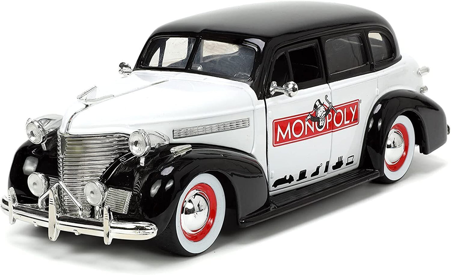 Jada 1:24 Hollywood Rides 1939 Chevy Master Deluxe w/ Mr Monopoly 33230 Diecast