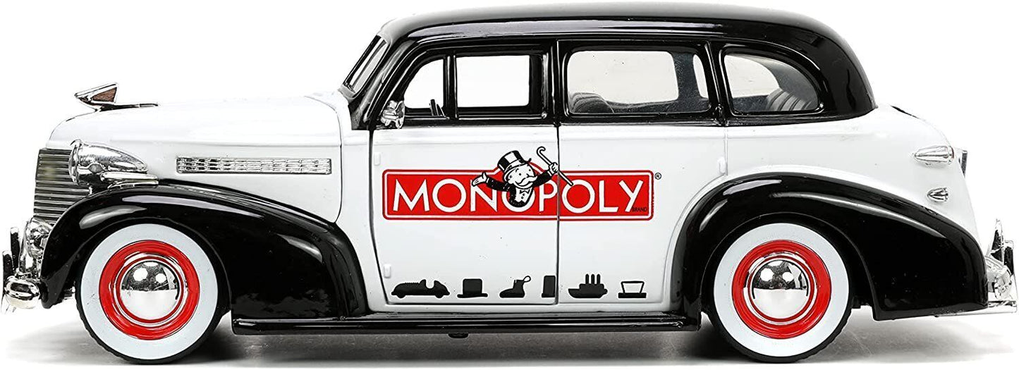 Jada 1:24 Hollywood Rides 1939 Chevy Master Deluxe w/ Mr Monopoly 33230 Diecast