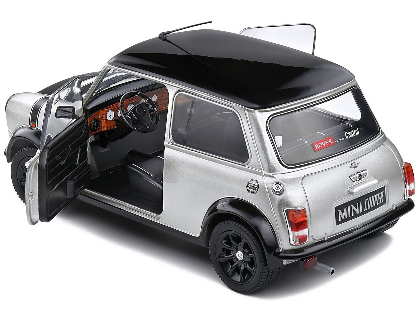 Solido 1:18 1998 Mini Cooper Sport Silver Metallic Black Hood and Top Diecast