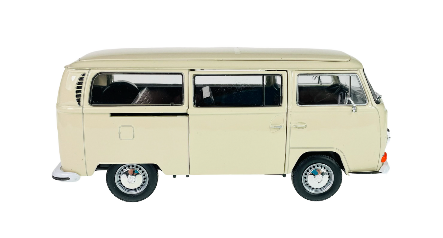 Welly 1:24 1972 Volkswagen T2 Bus Cream 22472W-Cream Diecast