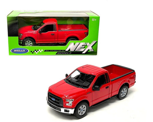 Welly 1:24 - 1:27 2015 Ford F-150 Regular Cab Pickup Diecast Model Red 24063