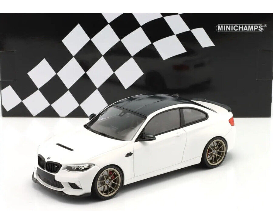 2020 BMW M2 CS WHITE W/ GOLD WHEELS 1:18 DIECAST MODEL CAR MINICHAMPS 155021020