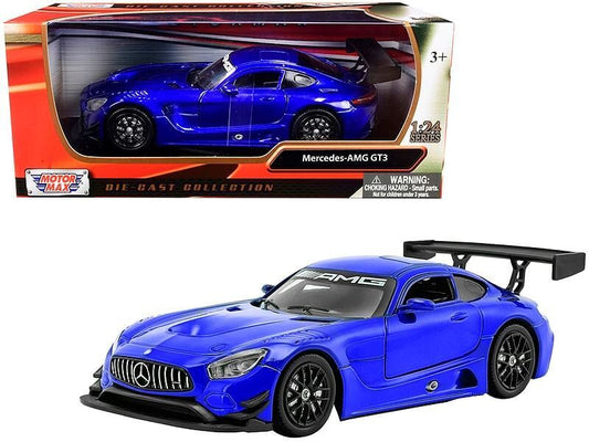 Motormax 1:24 Mercedes AMG GT3 - Bright Blue Diecast 73386BL