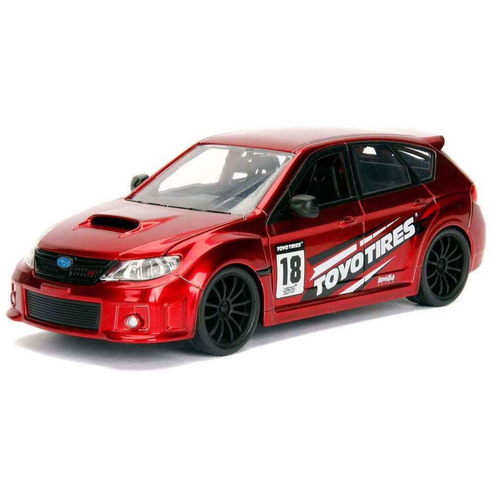 JADA JDM TUNERS 1:24 2012 SUBARU WRX STI TOYO TIRES DIECAST RED 30389